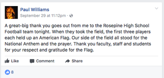 Facebook screenshot